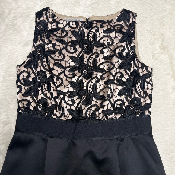 Like new Kay Unger satin and lace black dress - Picture 2 of 5